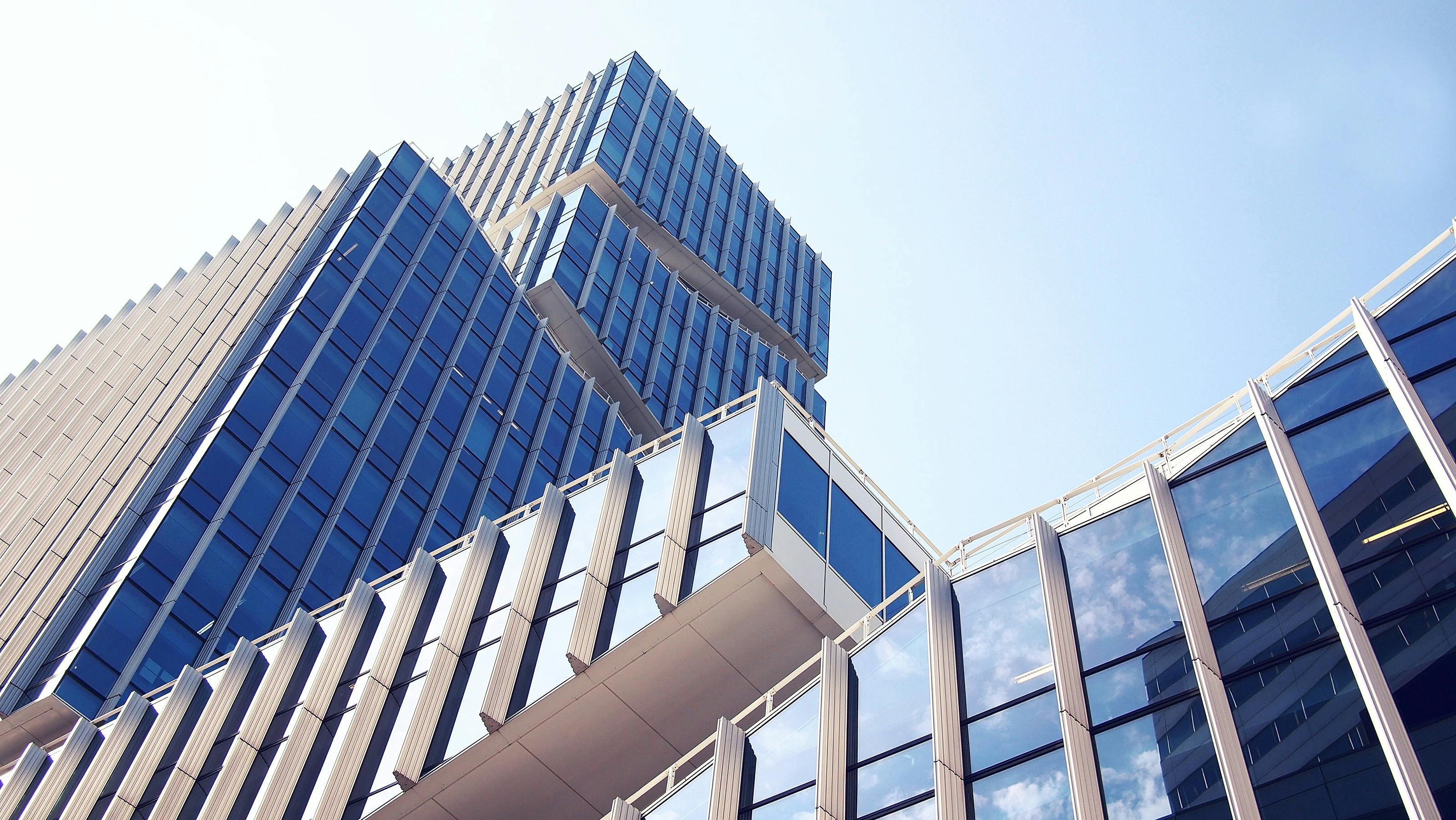 Hero image showing modern architecture and nature
